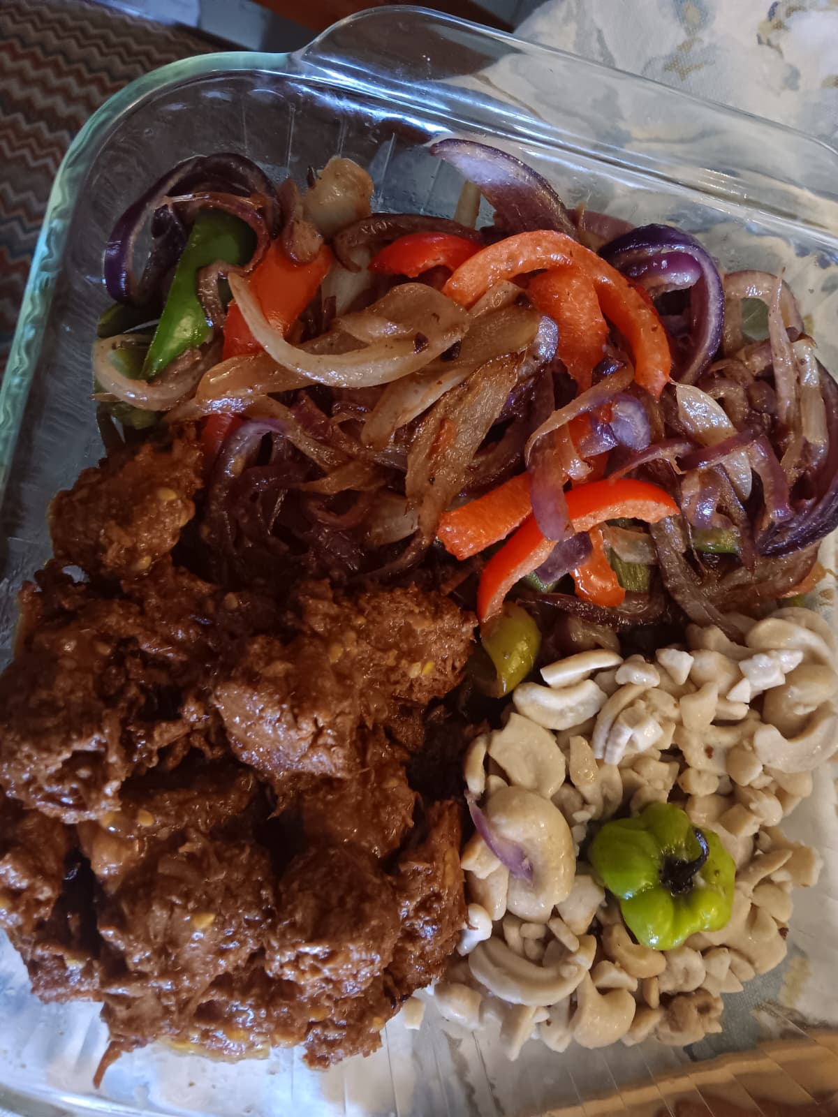 Airfry Breast Chicken with Fry Tomatoes and Mixed Bell Peppers